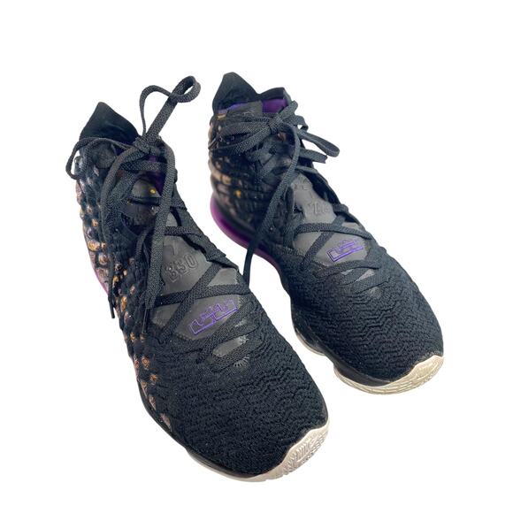 Nike LeBron 17 Lakers Black Purple Gold BQ3177-004 Men\'s Basketball Shoes Sz 12